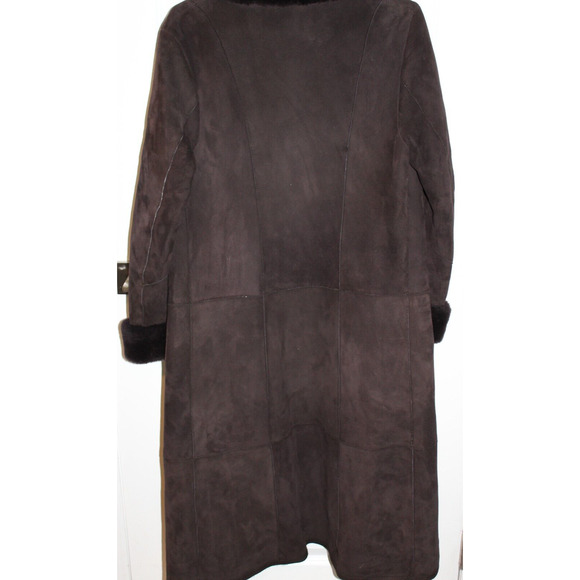 Manzari New York Brown Shearling Spanish Merino Fur Coat Jacket Size 38 - Picture 10 of 12